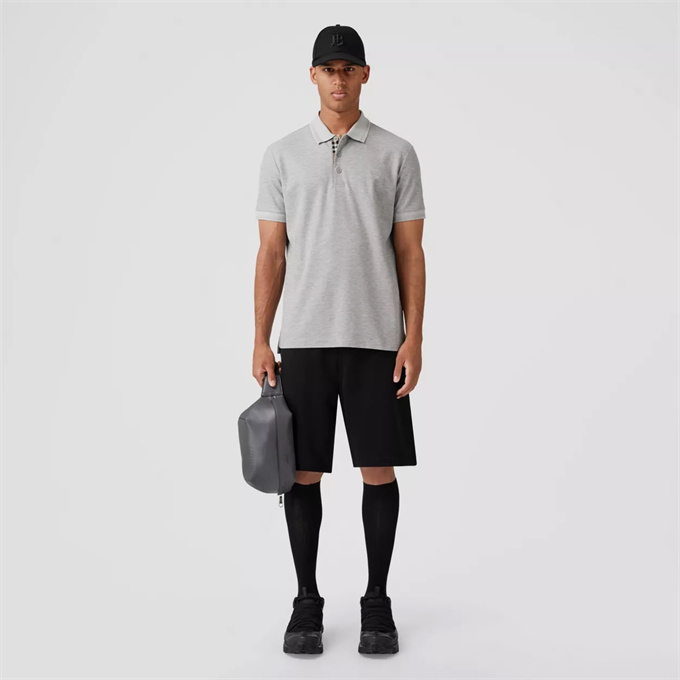 burberry circular tb monogram embroidery cotton pique polo shirt